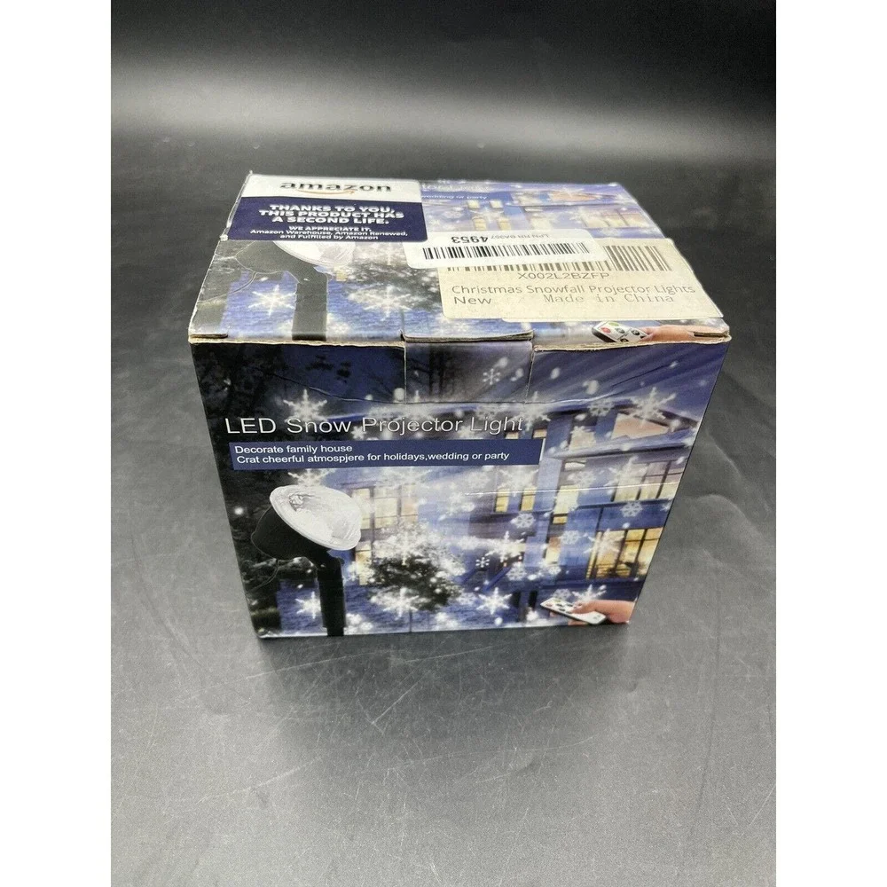 LED Snowflake Christmas Lights Projector Garden Snowfall Landscape Party Decor